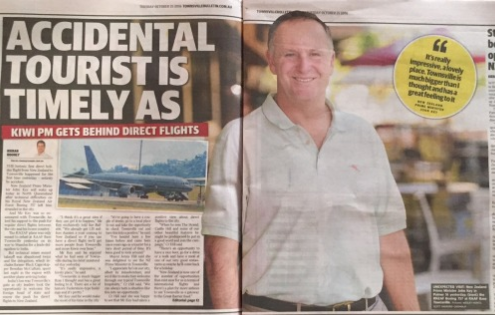 The spread in the Townsville Bulletin newspaper on Tuesday morning.