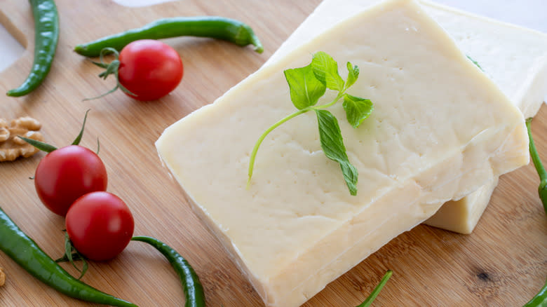 feta block with tomatoes