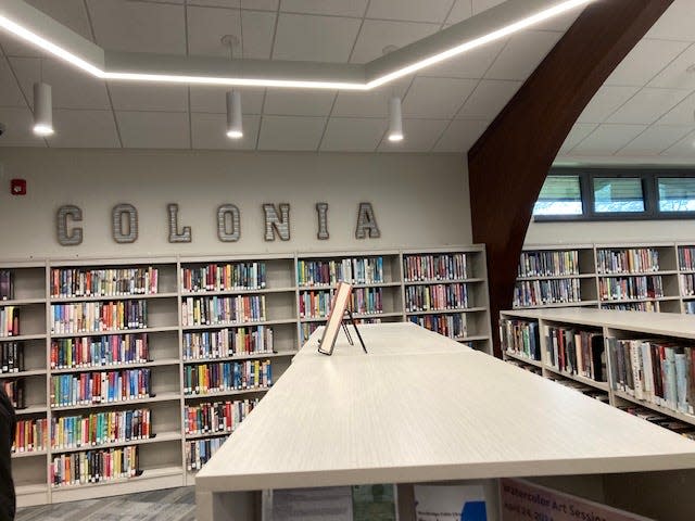 Some of the shelves in the newly renovated Henry Inman Branch Library in the Colonia section of Woodbridge