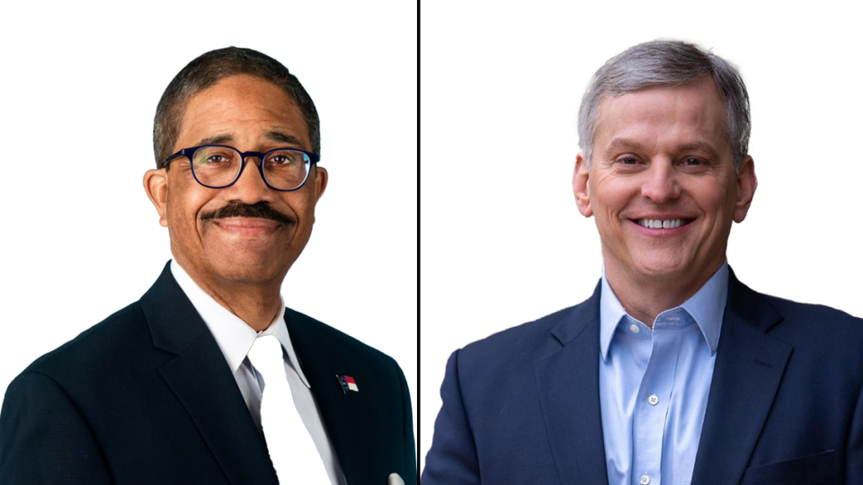 Retired North Carolina Supreme Court Justice Mike Morgan, left, and Attorney General Josh Stein are running in the Democratic primary for governor in 2024.