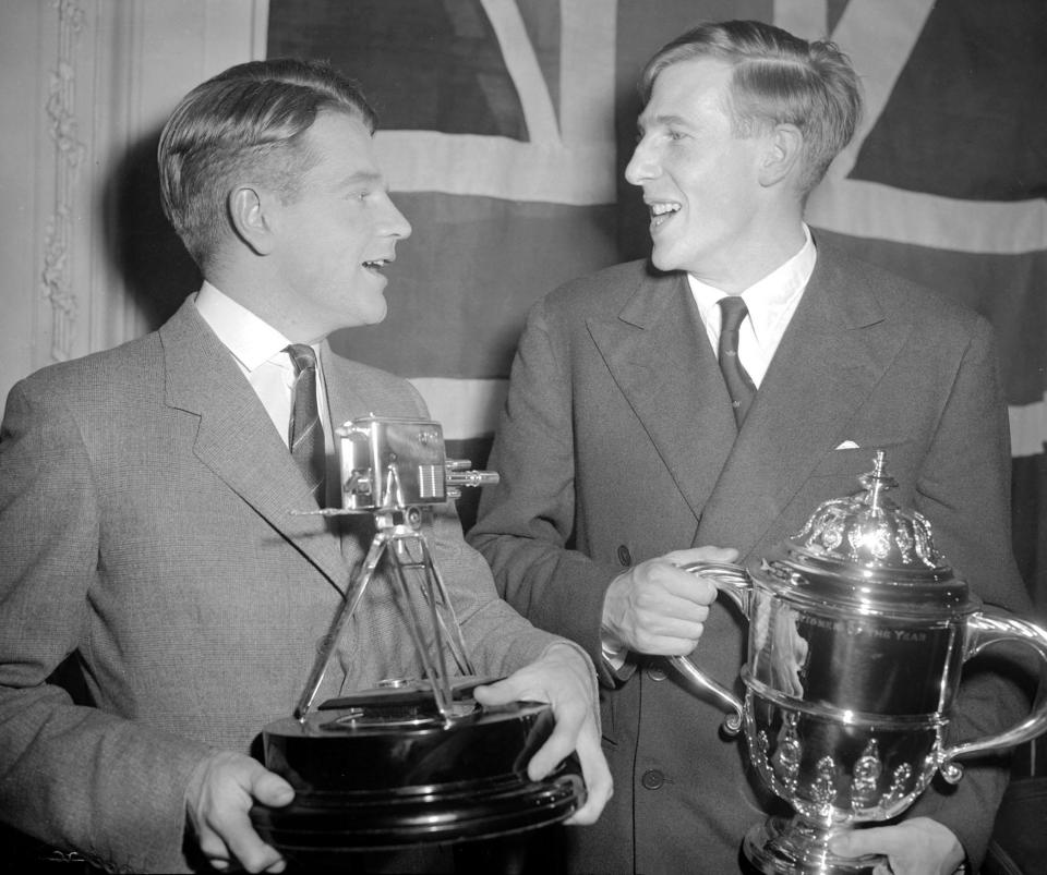 Famous runners Roger Bannister and Chris Chataway were named as Sporting Personalities of the Year at a ceremony televised from the Savoy Hotel in London. The 'Sportsman of the Year' Trophy awarded by the Sporting Record was won by Roger Bannister, and Chris Chataway gained TV's new Sportsview Trophy awarded in connection with the popular BBC Television series Sportsview.
