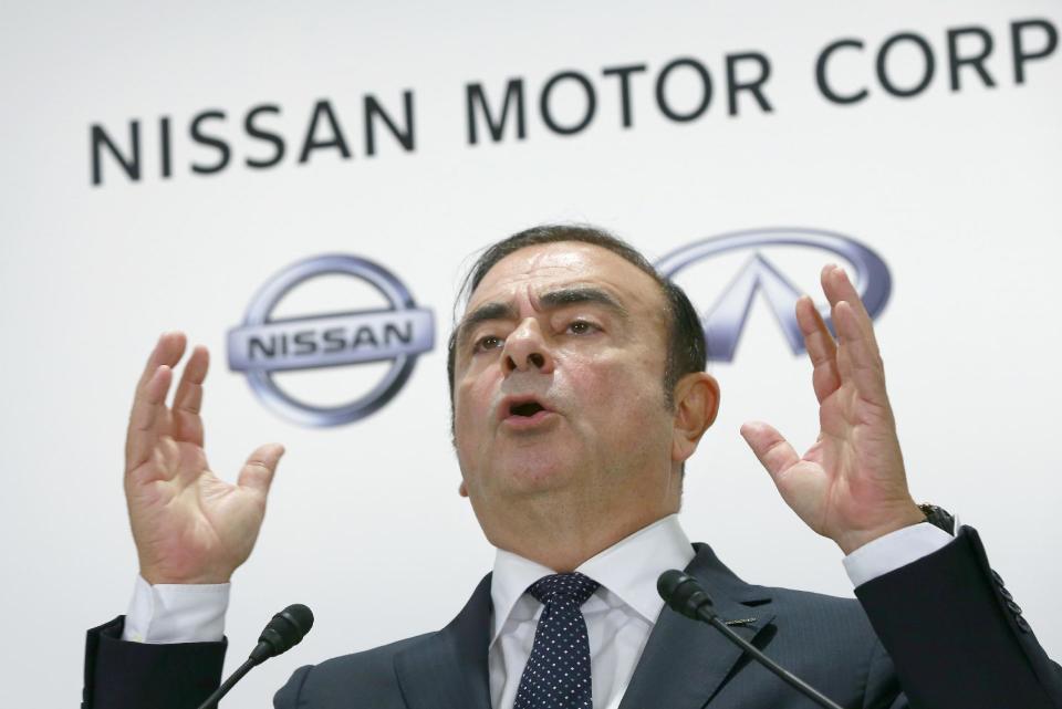 FILE - In this Oct. 20, 2016, file photo, Nissan Motor Co. Chief Executive Carlos Ghosn speaks during a press conference in Tokyo. Ghosn, who leads Nissan and Renault, has tapped Hiroto Saikawa, a veteran Japanese executive at Nissan, to replace him as chief executive at the Japanese automaker, although Ghosn will stay on as chairman. Nissan, based in Yokohama, made the announcement in a statement Thursday, Feb. 23, 2017. The appointment, effective April 1, will be up for shareholders' approval in June. (AP Photo/Shizuo Kambayashi, File)