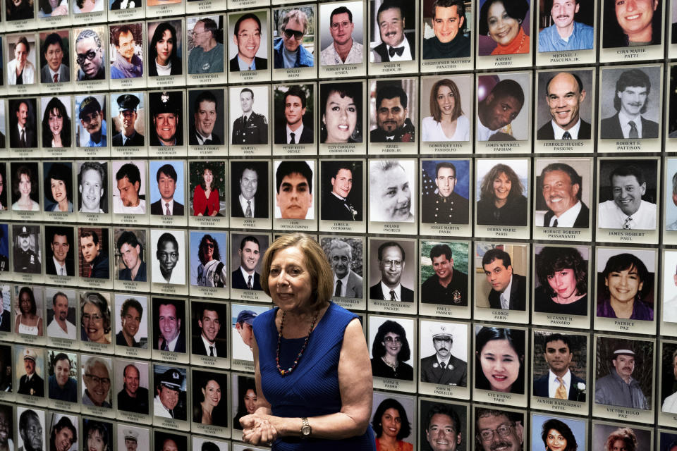 9/11 Memorial & Museum President & CEO Alice Greenwald speaks at a portrait-hanging ceremony on Wednesday, June 29, 2022 in New York. Antonio Dorsey Pratt's portrait was the last one hung in the museum. (AP Photo/Julia Nikhinson)