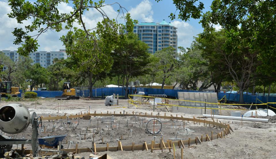 Construction of a new playground and splash pad is underway at Bayfront Park in Sarasota.