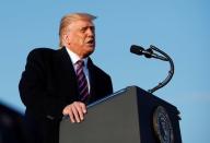 U.S. President Donald Trump holds a campaign rally at Bemidji Regional Airport in Bemidji, Minnesota