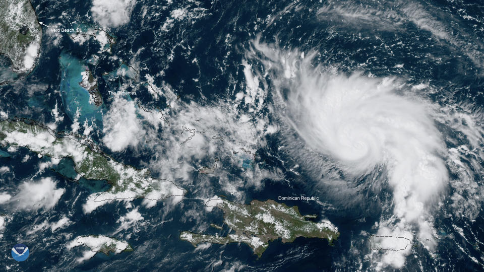 Florida is bracing for a possible direct hit from Hurricane Dorian over the weekend. This NOAA satellite image shows what the storm looks like from space. (Credit: NOAA) | NOAA