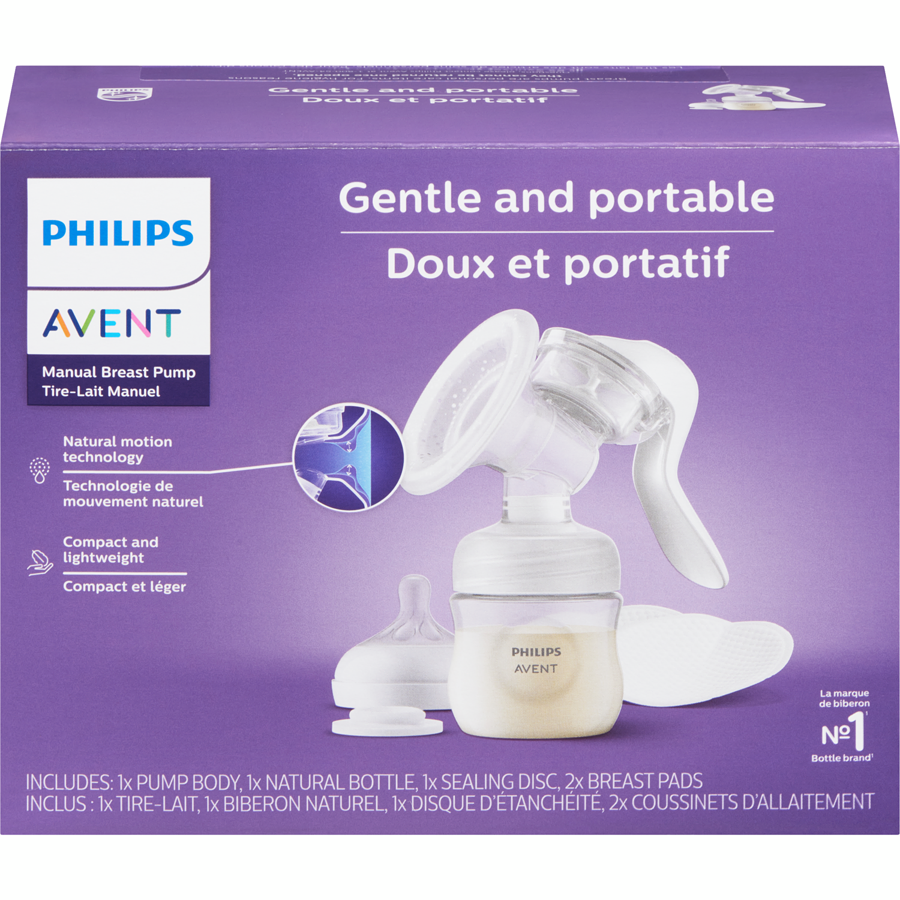 Philips Gentle And Portable Manual Breast Pump. Image via Real Canadian Superstore.