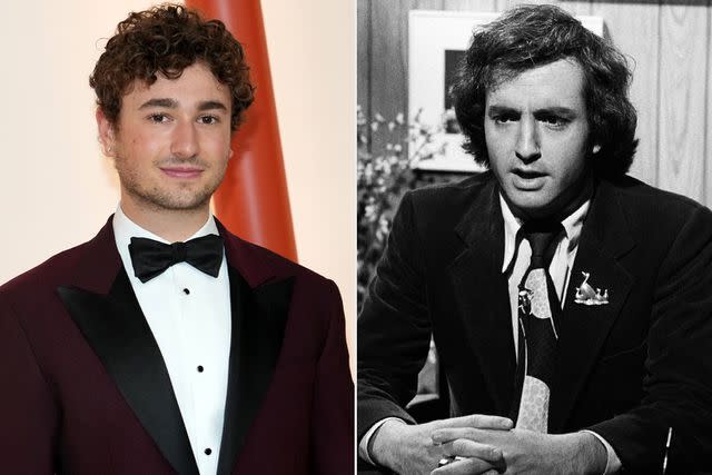 <p>Jeff Kravitz/FilmMagic; NBCU Photo Bank/NBCUniversal via Getty </p> Gabriel LaBelle and the real Lorne Michaels