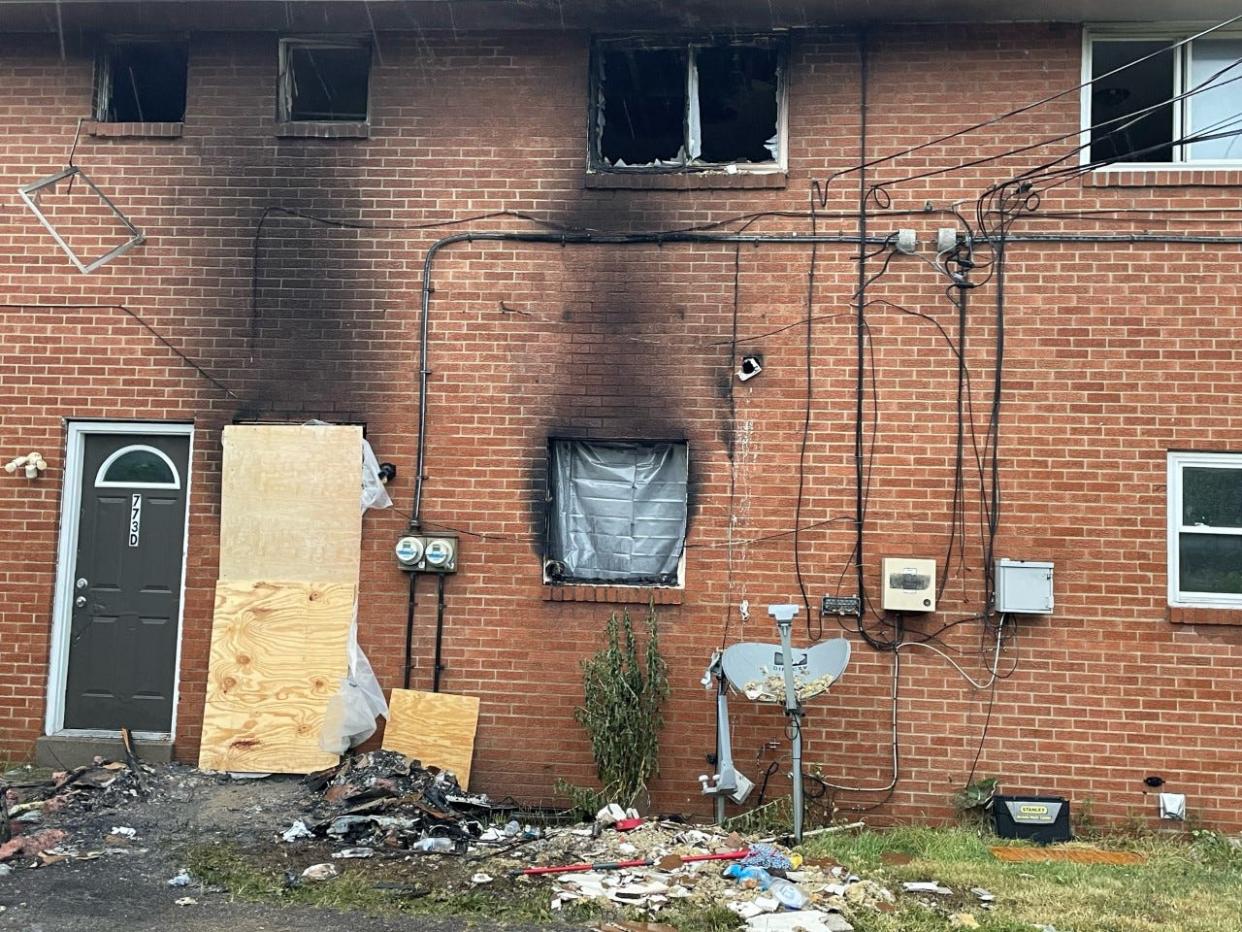 A fire early Tuesday morning at an apartment in Franklin Township left one man dead and a woman injured.
