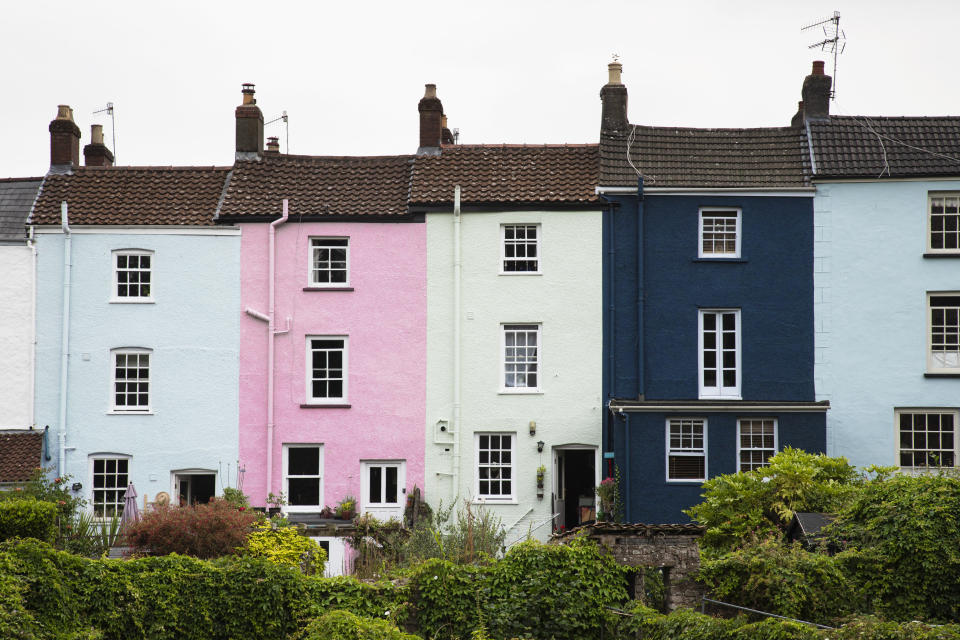 Row of Georgian Terraced Houses In Chepstow, Wales