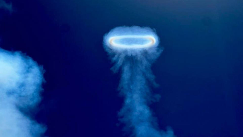 A giant ring of smoke in the sky