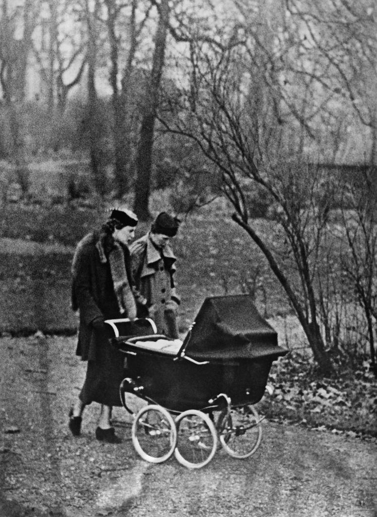 <p>Prince Edward was born in October 1935 at No. 3 Belgrave Square in London. Here, his mother, Princess Marina, the Duchess of Kent, takes him for a walk in a pram.</p>