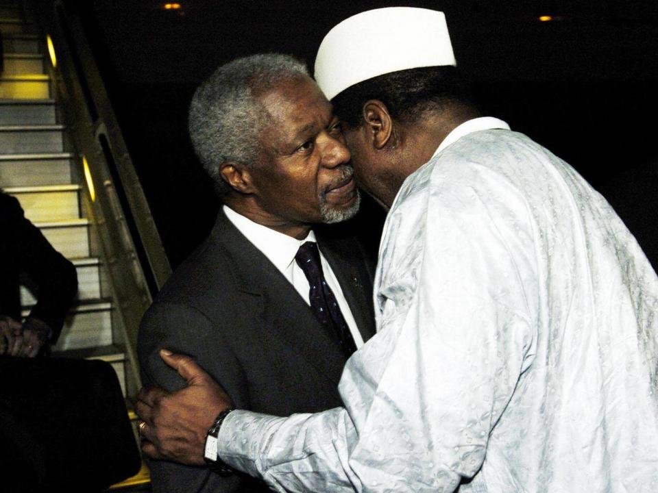 In 2005 Annan worked with the Sudanese government to accept a transfer of power from the African Union peacekeeping mission to a UN one (AFP/Getty)