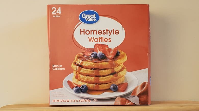 Great Value homestyle waffles box