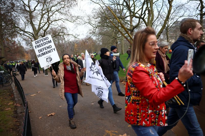 Anti lockdown protest in London