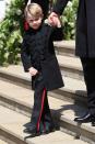 <p>Quite possibly the weirdest royal family rule is that boys are expected to wear shorts at all times (yup, even through England’s harsh winter climate). George made his <a href="https://www.marieclaire.com/fashion/a20870363/prince-george-wears-pants-royal-wedding/" rel="nofollow noopener" target="_blank" data-ylk="slk:first-ever debut in pants;elm:context_link;itc:0;sec:content-canvas" class="link ">first-ever debut in pants</a> at Harry and Meghan’s wedding.<br></p>