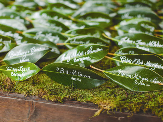 3. Custom Calligraphed Leaves 