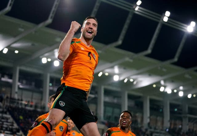 Shane Duffy celebrates the opening goal