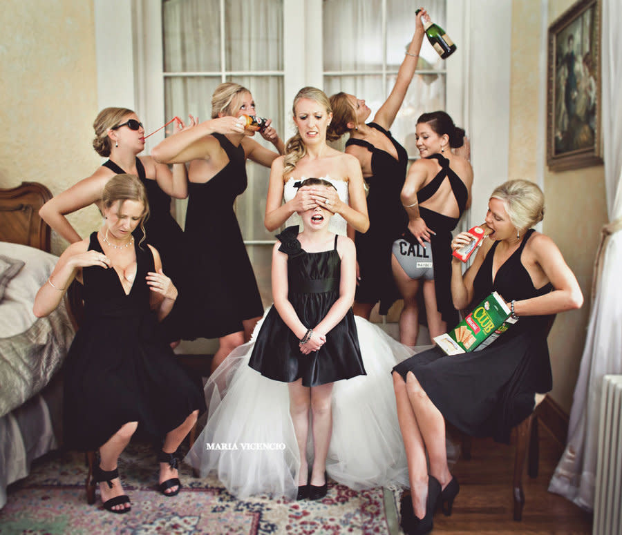 <strong>Don't let the bridesmaids corrupt the flower girl with their unsavory antics. </strong>