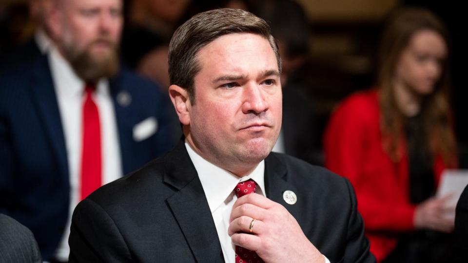 PHOTO: Missouri Attorney General Andrew Bailey arrives to testify during the House Homeland Security Committee hearing on 'Havoc in the Heartland: How Secretary Mayorkas' Failed Leadership Has Impacted the States' on Jan. 10, 2024.  (Bill Clark/CQ-Roll Call, Inc via Getty Images, FILE)