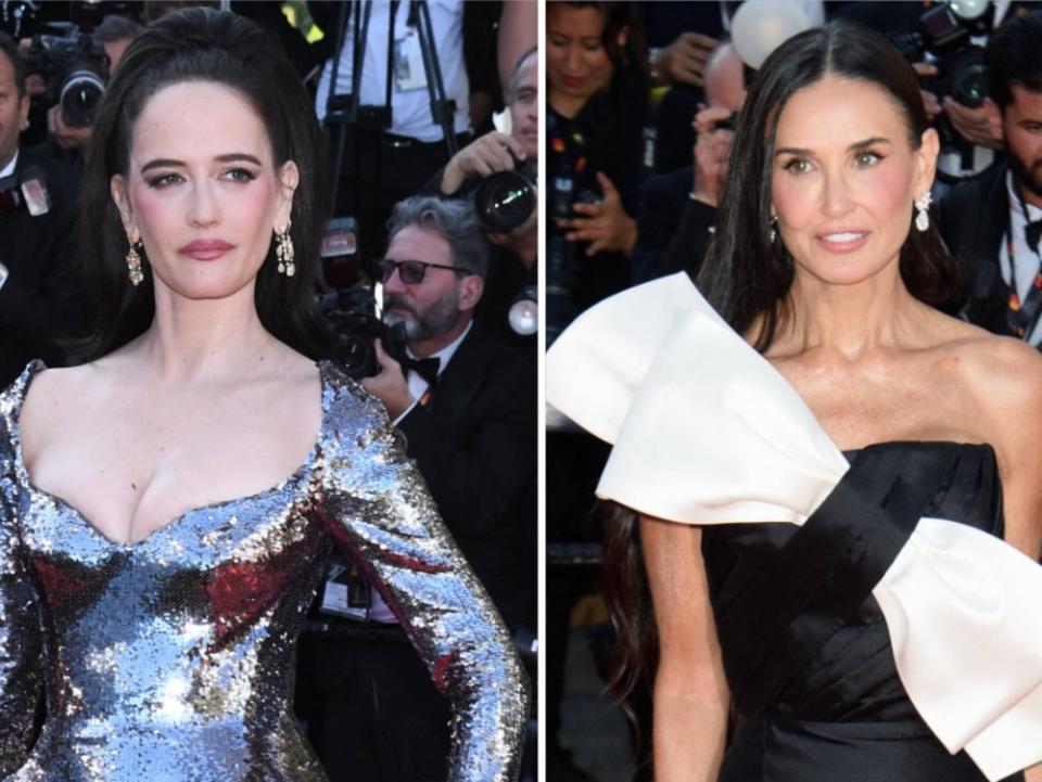 Eva Green (l.) bot einen statuenhaften Anblick, Demi Moore kam mit XXL-Schleife. (Bild: imago/ABACAPRESS / imago/ABACAPRESS)