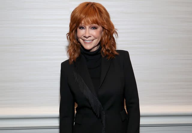 <p>Kevin Mazur/Getty</p> Reba McEntire at the Super Bowl LVIII Pregame & Apple Music Super Bowl LVIII Halftime Show press conference at the Mandalay Bay Convention Center on Feb. 8, 2024 in Las Vegas