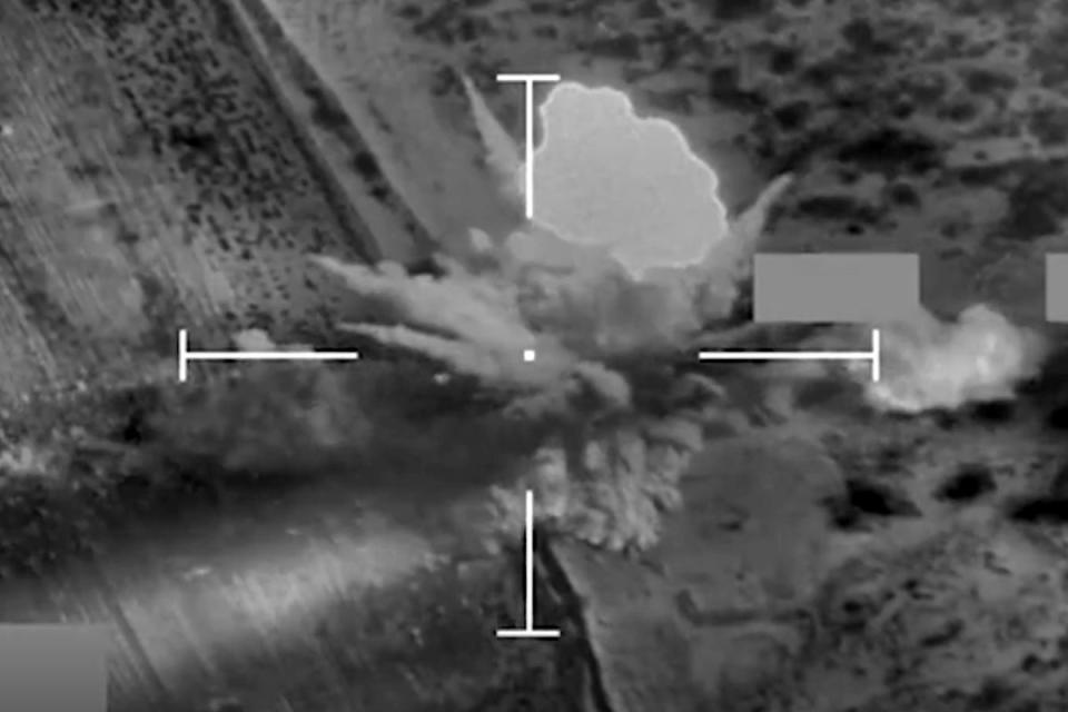 Footage released by the UK MoD shows strikes on Houthi positions in Yemen (Ministry of Defence)