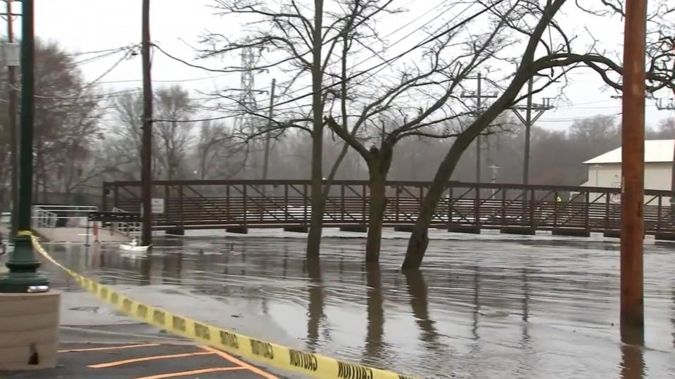 PHOTO: In this screen grab from a video, floodwaters are shown in Wilmington, IL., on Jan 26, 2024. (WLS)