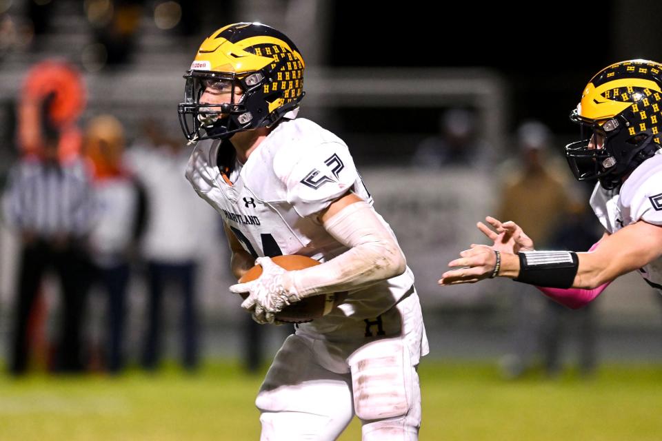 Hartland's Joey Mattord rushed for 1,322 yards to lead Livingston County for the second straight season.