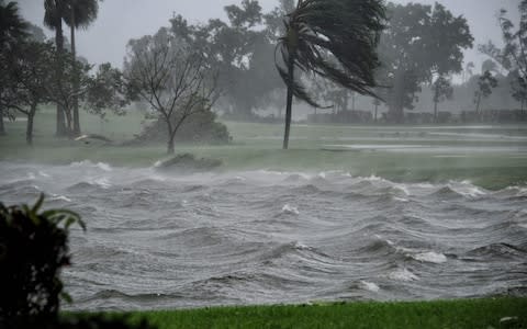 A lake is hit by Hurricane Irma in Pembroke Pines, Florida - Credit: AFP