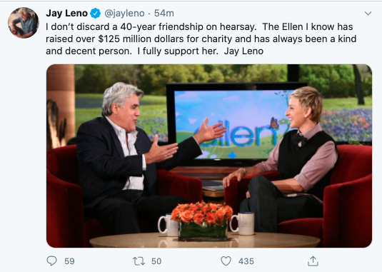 Jay Leno and Ellen