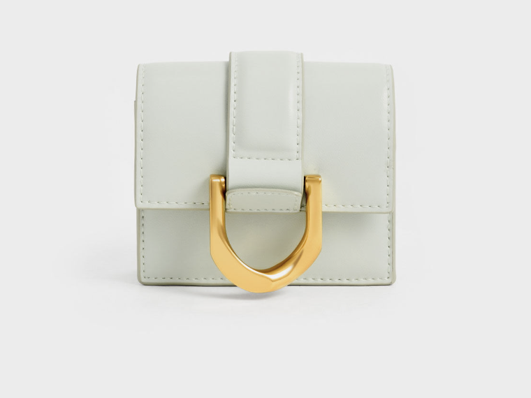 Charles & Keith Gabine Chain-Link Cardholder - Mint Green