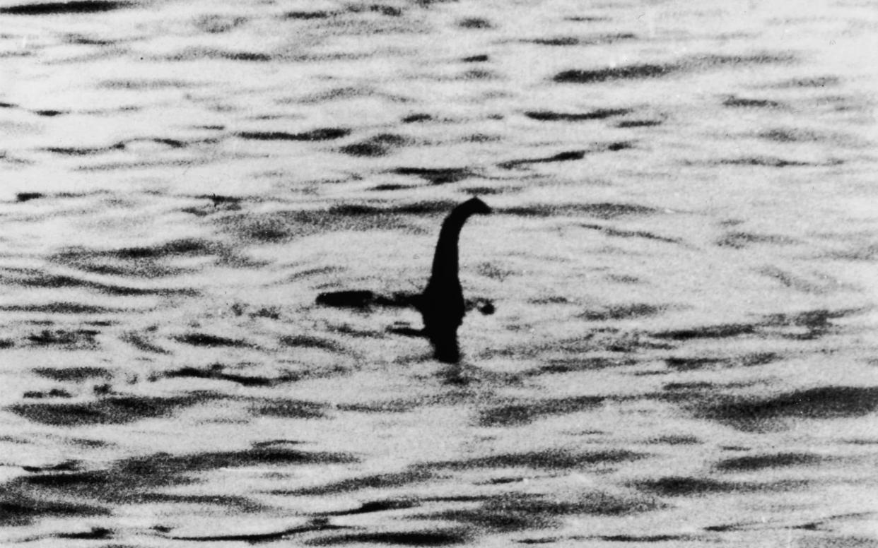 A view of the Loch Ness Monster in 1934, allegedly taken by Colonel Robert Kenneth Wilson. The photograph was later exposed as a hoax - Hulton Archive