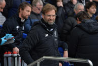 <p>Liverpool manager Juergen Klopp looks on </p>