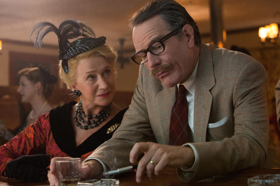 <p>Directed by Jay Roach &bull; Written by John McNamara</p> <p>Starring Bryan Cranston, Helen Mirren, Diane Lane, Elle Fanning, John Goodman and Louis C.K.</p> <p><strong>What to expect:&nbsp;</strong>The Academy loves&nbsp;movies about Hollywood, so carve out some Oscar space for this biopic about Communist screenwriter Dalton Trumbo, who was responsible for "Spartacus" and "Roman Holiday." Helen Mirren is on hand as gossip columnist Hedda Hopper, which sounds like just the right blend of camp and prestige. [<a href="https://www.youtube.com/watch?v=n0dZ_2ICpJE" target="_blank">Trailer</a>]</p>