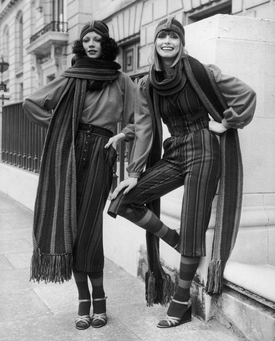 Outfits from a spring collection, pictured 1975 (Getty)