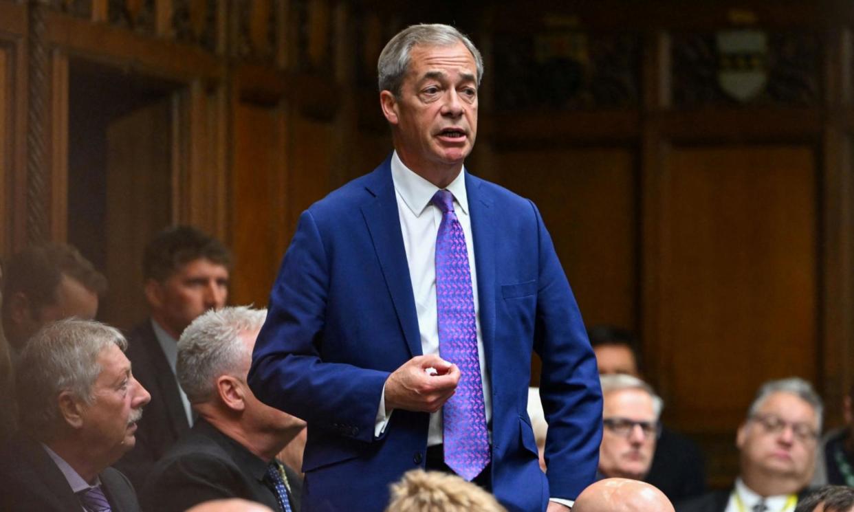 <span>Nigel Farage speaking in the Commons.</span><span>Photograph: House of Commons</span>