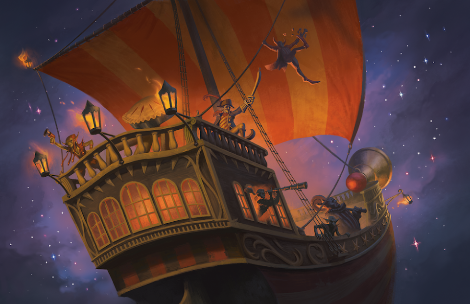 A ship in Spelljammer... with killer clowns. (Image: Wizards of the Coast)