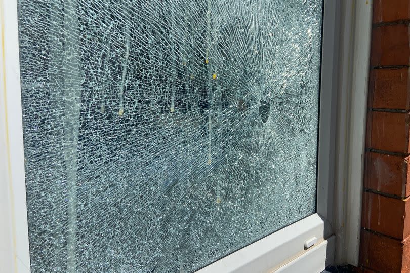 Smashed windows at the Life Wirral school