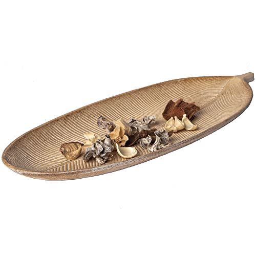 1) Decorative Wood Leaf Tray