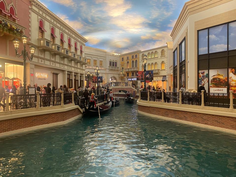 canals and shops inside the Venetian hotel in las vegas