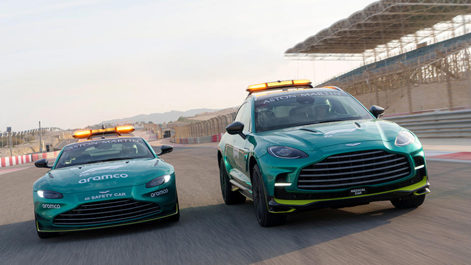 The Aston Martin Vantage Official FIA Safety Car and DBX707 Official FIA Medical Car