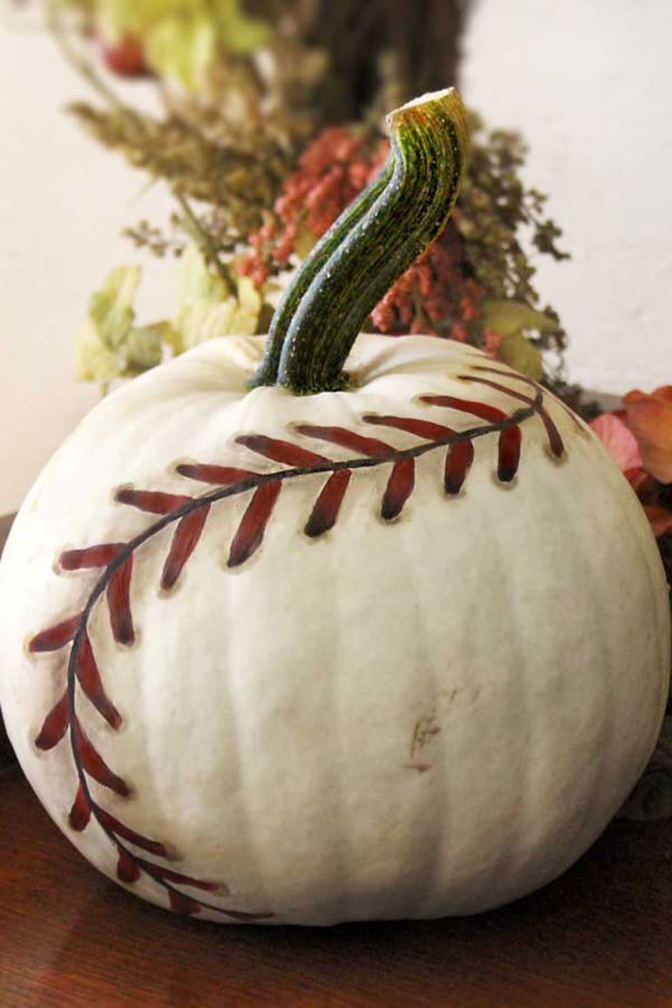 Painted Baseball Pumpkin