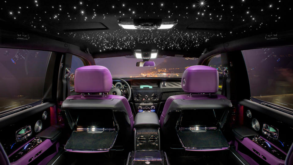 The Iconoclast example’s radiant interior complements the lights of Monte Carlo below. - Credit: James Lipman, courtesy of Rolls-Royce Motor Cars.