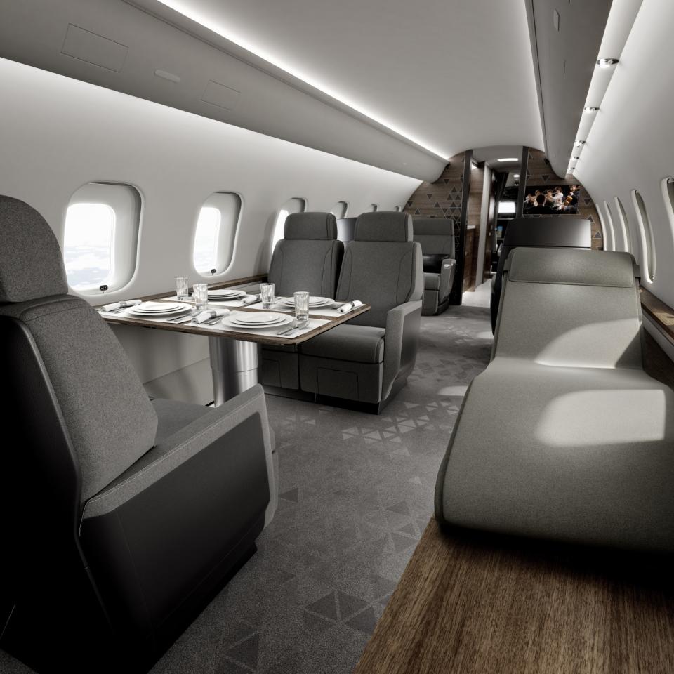 Interior of the Bombardier Global 5500 business jet. (PHOTO: Bloomberg)