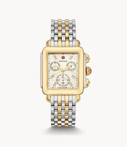 7) Deco Two-Tone 18K Gold Diamond Dial Watch