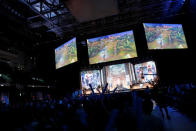 Team Invictus Gaming of China battle against team Liquid during the League of Legends (LOL) Mid-Season Invitational in Taipei, Taiwan May 17, 2019. REUTERS/Tyrone Siu