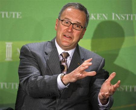 Chairman, President and CEO of Eli Lilly and Company John Lechleiter speaks during a panel discussion on "the Future of Health" at the 2009 Milken Institute Global Conference in Beverly Hills, California, April 27, 2009. REUTERS/Fred Prouser