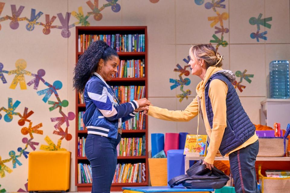 Susan Kelechi Watson, left, and Helen Hunt in Eureka Day at The Old Vic (Manuel Harlan)