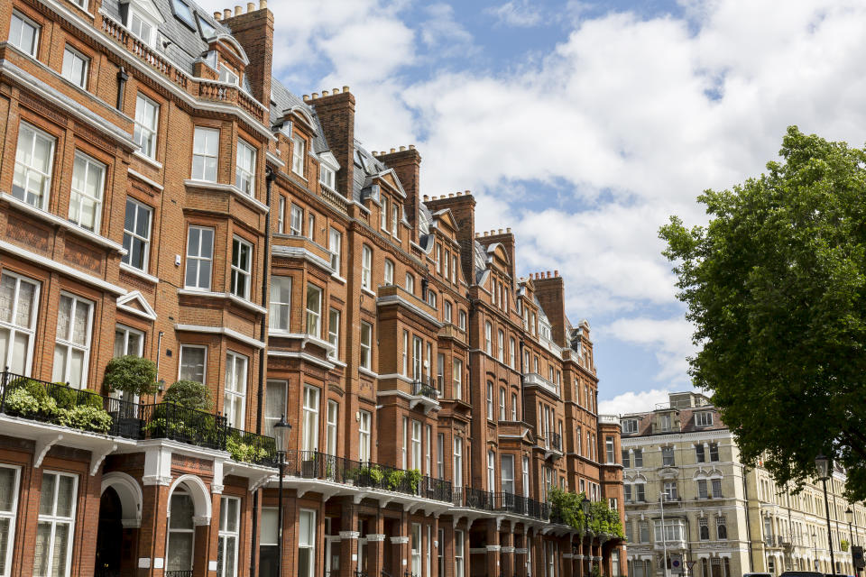 moving house Typical Victorian style townhouse architecture in Chelsea London at day